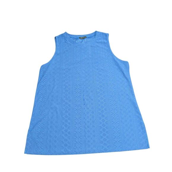 OFEEFAN Tank Tops Blue Sleeveless Loose Fit Crewneck Shirts Women's XL - Picture 1 of 5